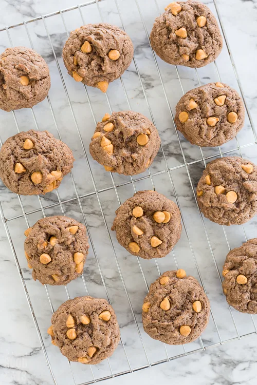 butterscotch cookies on a wire rack