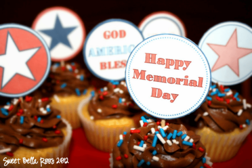 Memorial Day Cupcake Toppers: Free Printable - Grace and Good Eats