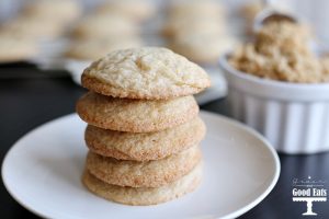 brown sugar cookies stacked on a plate
