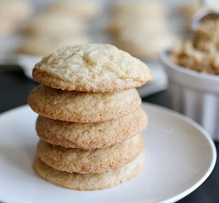 brown sugar cookies stacked on a plate