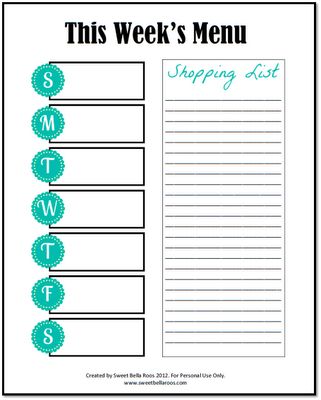 Free Menu Planner Printable