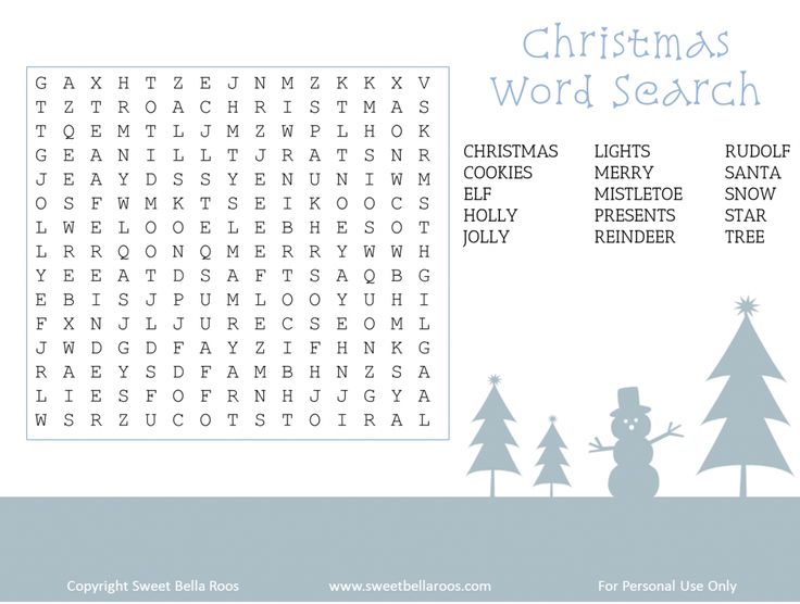 Free Christmas Word Search Printable