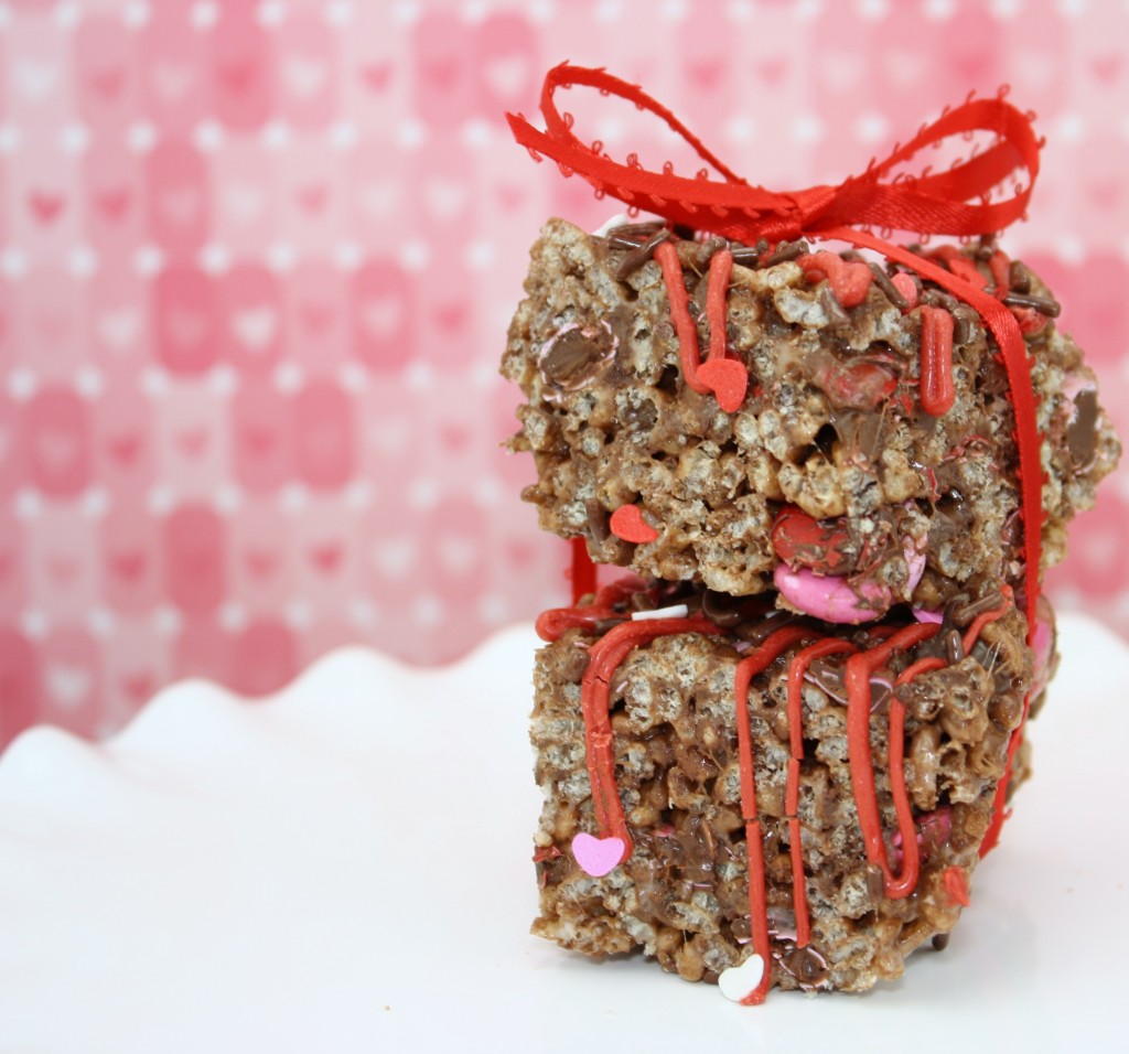 Two cocoa krispies treats. 