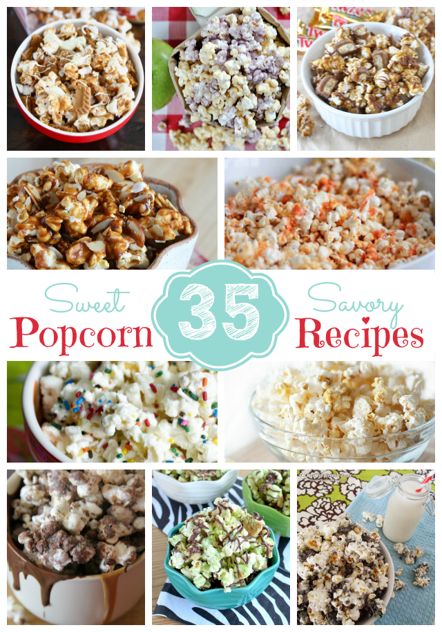 Photo collage for various popcorn ideas