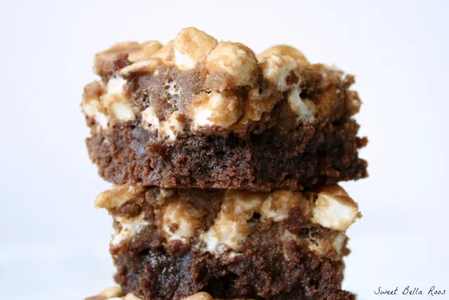 stack of two chocolate mud cake slices