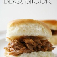 These BBQ sliders are SO easy and SO delicious; not to mention, they're made in the crockpot which makes them great for summer!  Serve inside rolls with your favorite BBQ sauce and they practically make themselves.