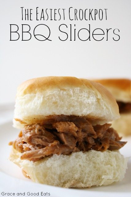 These BBQ Brisket Sliders are SO easy and SO delicious; not to mention, they're made in the crockpot which makes them great for summer!  Serve inside rolls with your favorite BBQ sauce and they practically make themselves.