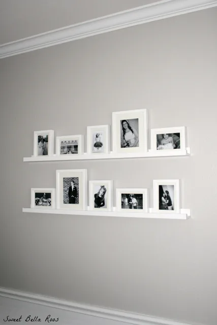 DIY Gallery Wall: How to create a photo gallery wall using frames and shelves