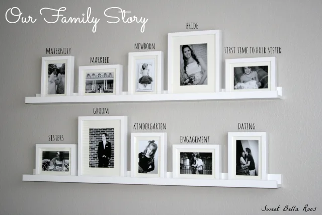 DIY Gallery Wall: How to create a photo gallery wall using frames and shelves