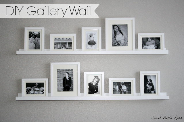 DIY Gallery Wall: How to create a photo gallery wall using frames and shelves