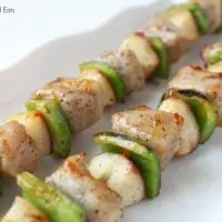 grilled pork kebabs with peaches and peppers