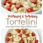 This Parmesan Tortellini and Tomatoes recipe is a deliciously filling pasta dish without the traditional heavy sauce. One of my favorite weeknight meals because it takes less than ten minutes to prepare and cook. 