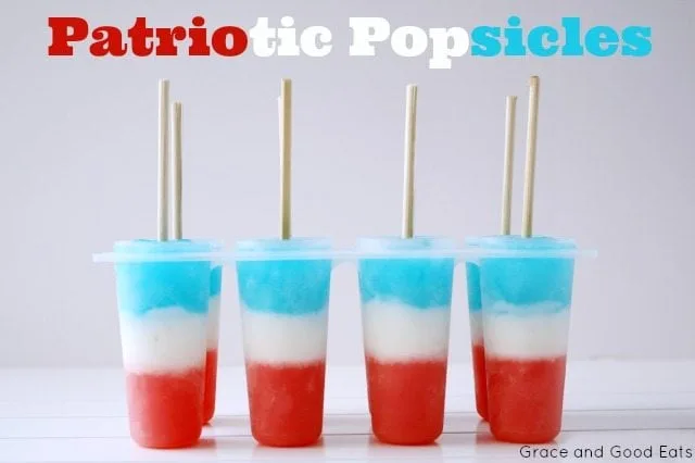 red, white, and blue patriotic popsicles