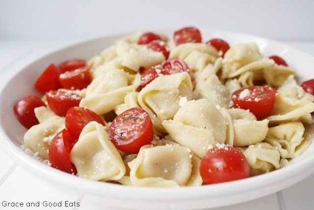 tortellini tossed with parmesan and tomatoes