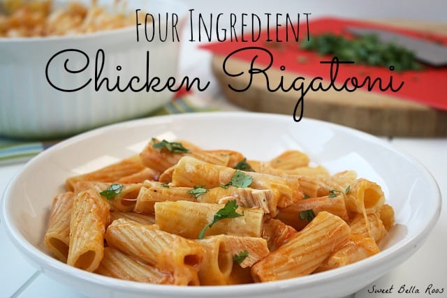 white bowl filled with baked chicken rigatoni