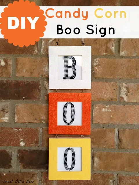 Easy DIY candy corn Halloween boo sign #craft #halloween