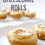 Flaky dough wrapped around creamy pumpkin filling and drizzled with a sweet glaze. These Pumpkin Cheesecake Rolls are the perfect fall dessert.