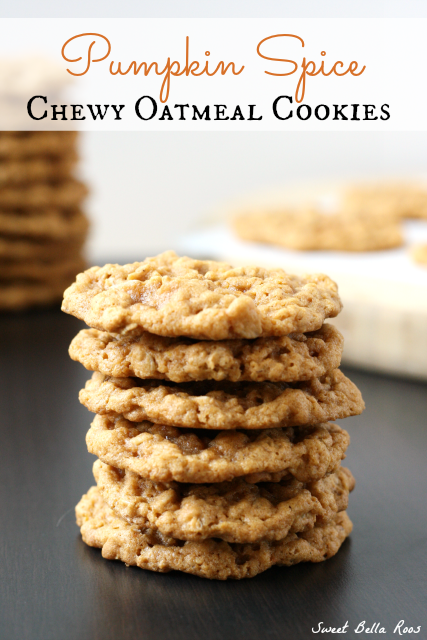 Pumpkin Spice Chewy Oatmeal Cookies #recipe