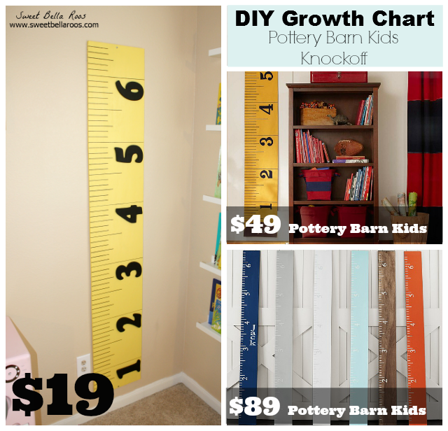 DIY Growth Chart (Pottery Barn Kids knockoff) #DIY