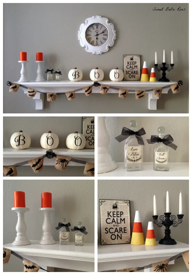 Easy DIY Halloween mantel- spooky but not scary #diy #halloween