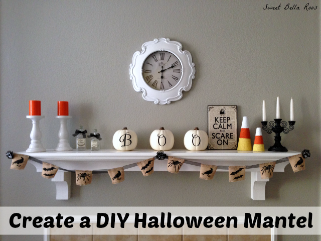 Easy DIY Halloween mantel- spooky but not scary #diy #halloween