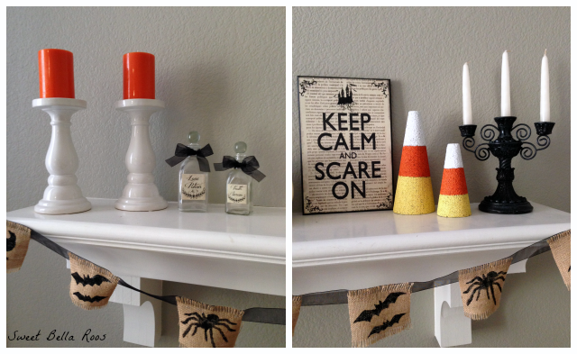 Easy DIY Halloween mantel- spooky but not scary #diy #halloween