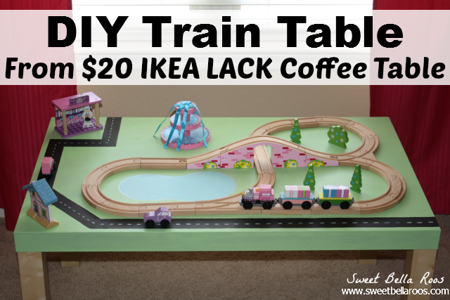 DIY Train Table from $20 IKEA Lack Coffee Table #diy #ikeahack