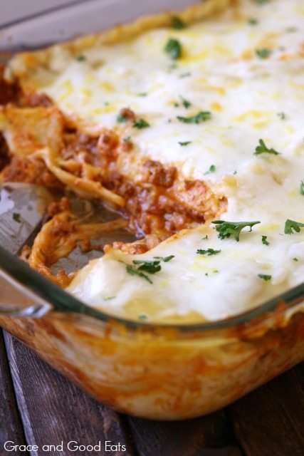 Creamy Lasagna Without Ricotta Cheese - Grace and Good Eats