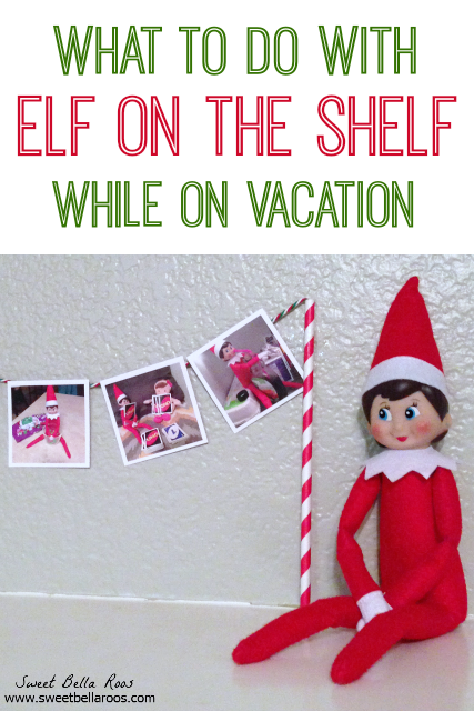 What to do with your Elf on the Shelf when you're away on vacation! Such a cute idea! #Christmas #ElfontheShelf