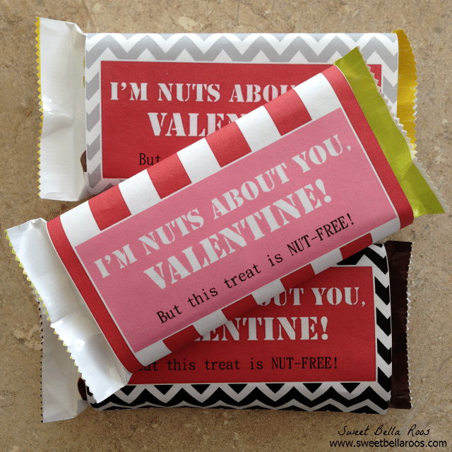 Valentine's Candy Bar Wrapper- NUT FREE! 