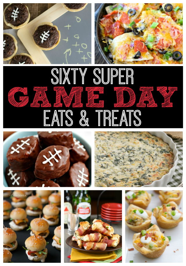 Over 60 Recipes for great game day foods! #superbowl #appetizer #gameday