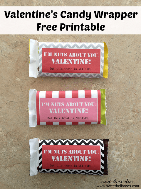 Valentine's Candy Bar Wrapper- NUT FREE! 