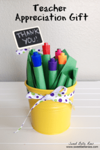 Easy Teacher Appreciation Gift- our teacher is ALWAYS in need of dry erase markers! Cute presentation
