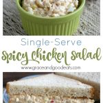 This Spicy Chicken Salad recipe is perfect when you just want to make a single serving or sandwich instead of a big batch.