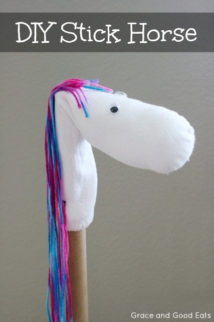 Quick tutorial for a DIY no-sew sock stick horse.  An easy project that only takes a few minutes time and some inexpensive materials to complete.