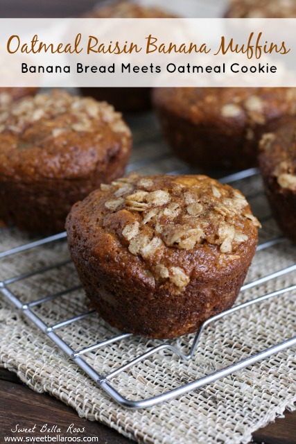 oatmeal raisin muffins on a wire cooling rack. 