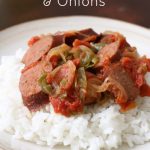 This Sausage, Peppers, and Onions dish is an easy weeknight meal. This recipe can be frozen ahead and cooked in a slow-cooker.