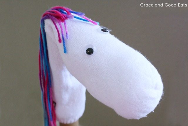 stick horse made from a sock