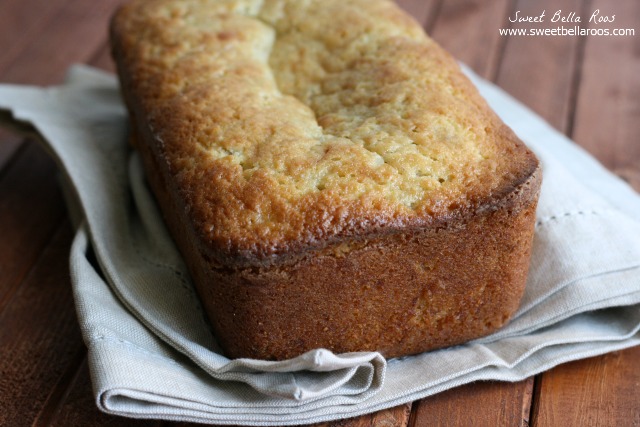 buttermilk banana bread on a tea towel