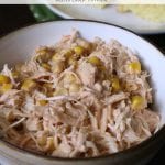 This Southwest Chicken is one of my favorite meals to make-ahead, freeze, and reheat in the slow cooker.  I serve this with cornbread or over rice but it would also be yummy inside lettuce wraps or pitas! 
