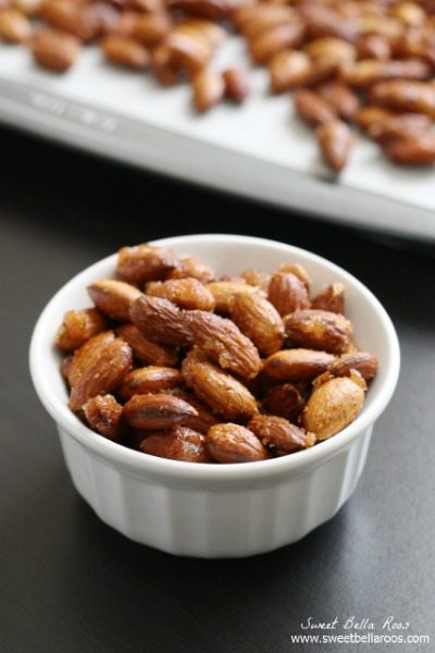 These Sweet and Spicy Almonds are perfect to snack on or serve at holiday gatherings