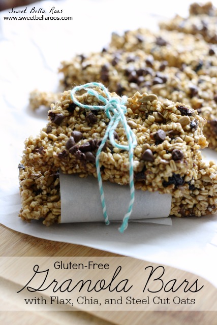 homemade gluten free granola bars tied with a string 