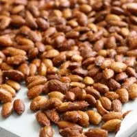 These Sweet and Spicy Almonds are perfect to snack on or serve at holiday gatherings