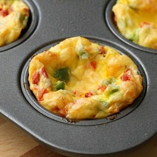 egg muffin with peppers and onions