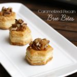 These Caramelized Pecan Brie Bites are full of creamy brie and topped with sugary sweet pecans for the perfect bite-size, individual appetizer!