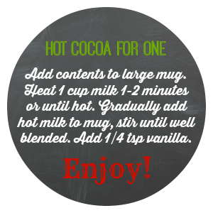 Single Serving Hot Cocoa- perfect to gift in little containers filled with marshmallows, peppermint, etc