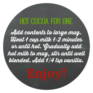 Single Serving Hot Cocoa- perfect to gift in little containers filled with marshmallows, peppermint, etc
