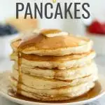 Easy Pancakes | Simple ingredients and a few minutes time is all you need to make this delicious pancake recipe. Load these perfect pancakes up with fresh fruit or drown them in your favorite maple syrup. #pancakes #homemadepancakes #fluffypancakes #pancakerecipe #graceandgoodeats