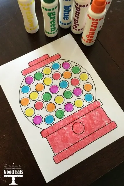 Gumball Machine Do-A-Dot Free Printable - Grace and Good Eats