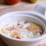 Delicious, creamy baked eggs with ripe tomatoes and flavorful feta cheese.  A must-make dish for breakfast or dinner!